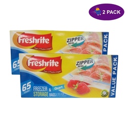 Freshrite 65ct Quart Size Zipper Freezer Bags -24