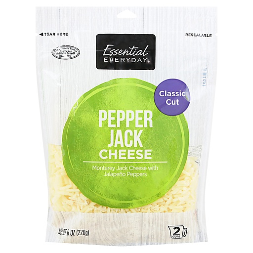 Essential Everyday Classic Cut Pepper Jack Cheese 8 Oz