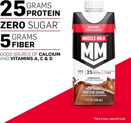 Muscle Milk Protein Shake, Non-Dairy, Chocolate, Genuine 11 Fl Oz