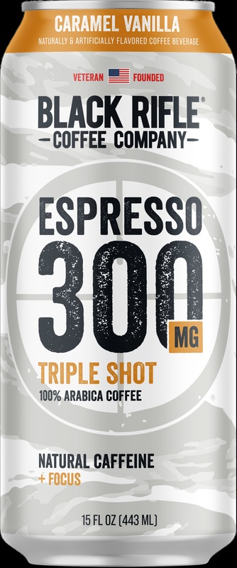 Black Rifle Triple Shot Espresso 300 Mg 100% Columbian Caramel Vanilla Coffee 15 Oz