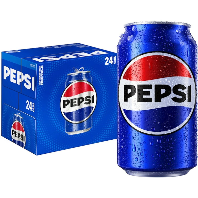 Pepsi Soda Cola 12 Fl Oz 24 Count Can Box