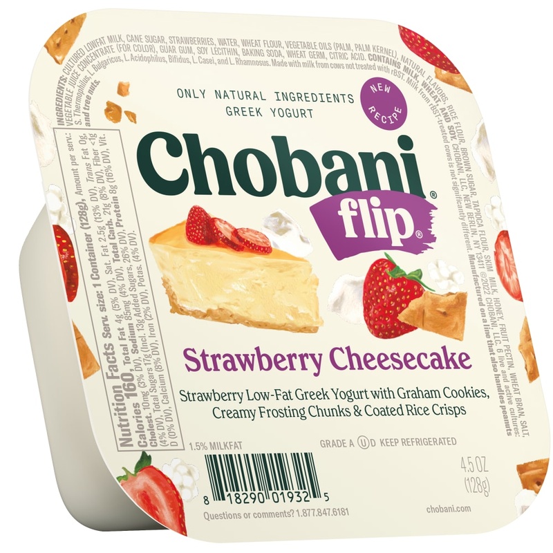 Chobani Flip Strawberry Cheesecake Low Fat Greek Yogurt - 4.5oz