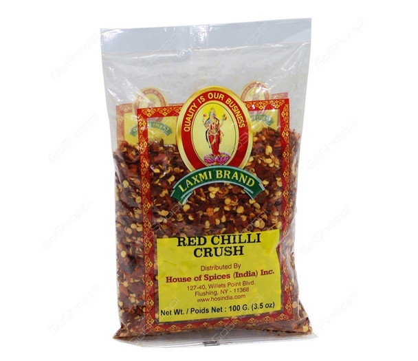 Laxmi Red Chillies, Crushed 7 Oz