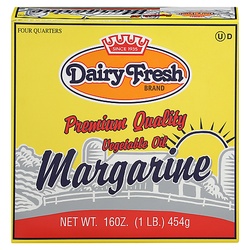 Dairy Fresh Margarine, Vegetable Oil, Quarters 16 Oz