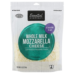 Essential Everyday Classic Cut Whole Milk Mozzarella Cheese 8 Oz