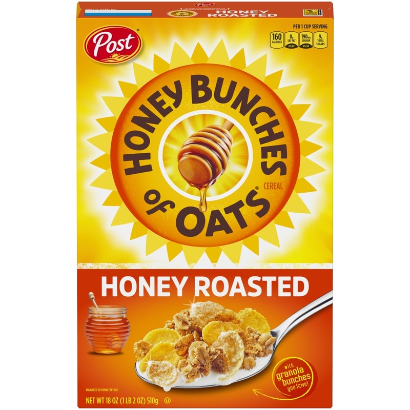 Honey Bunches Of Oats Cereal, Roasted, Large Size 18 Oz