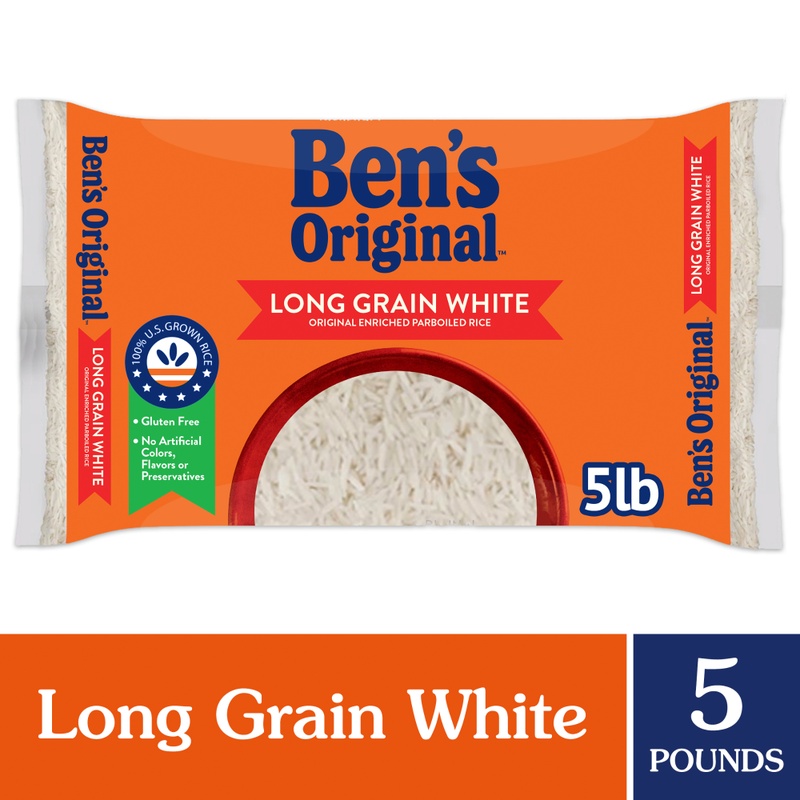Ben's Original Long Grain White Enriched Parboiled Rice, 5 Lb