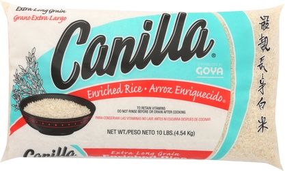 Canilla Rice, Enriched, Extra Long Grain 10 Lb