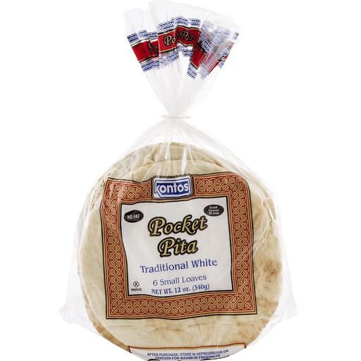 Kontos Pocket Pita Traditional White