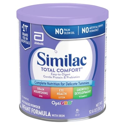 Similac Total Comfort OptiGro Milk-Based Powder Infant Formula With Iron, 0-12 Months, 12.6 Oz