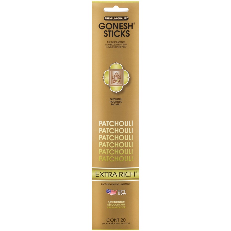 Gonesh Sticks Incense Air Freshener, Extra Rich, Patchouli