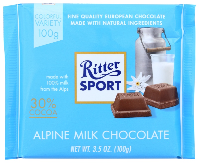 Ritter Sport Alpine Milk Chocolate Bar - 3.5oz