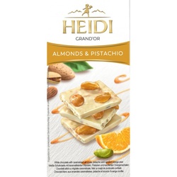 White Chocolate With Almonds & Pistachio, Heidi 100g