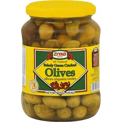 Ziyad Olives, Balady Green Cracked 16 Oz