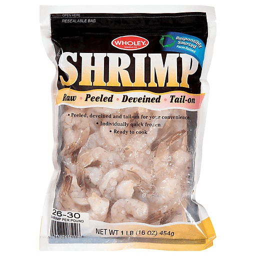 Wholey Raw Tail On Shrimp