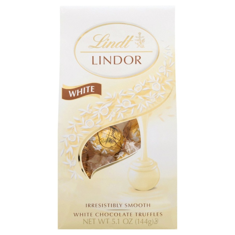 Lindt Lindor White Chocolate Candy Truffles, Chocolates With Smooth, Melting Truffle Center, 5.1 Oz. Bag