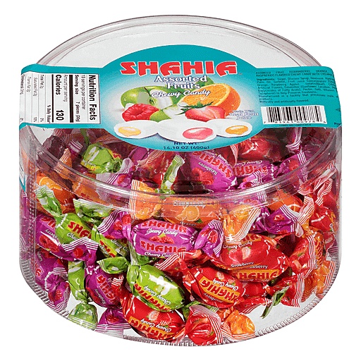 Shahia Chewy Candy, Assorted Fruits 14.1 Oz