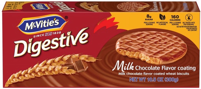 McVitie's Digestive Biscuits, Wheat, Milk Chocolate Flavor