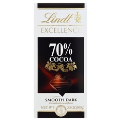Lindt Excellence 70% Cocoa Smooth Dark Chocolate Bar, 3.5 Oz