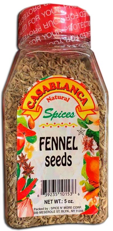 Casablanca Natural Spices Fennel Seeds 12 X 6 Oz