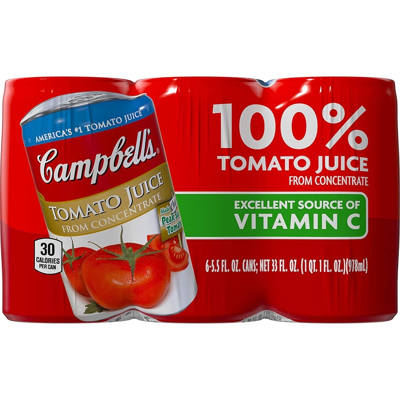 Campbell's 100% Tomato Juice 6 Pack 33.00 Fl Oz
