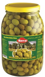 Sera Cracked Green Olives 25 Oz.