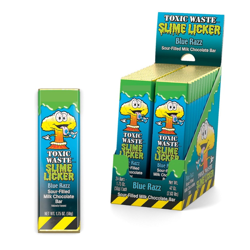 Toxic Waste Slime Licker Chocolate Bar Blue Razz - 1.75oz